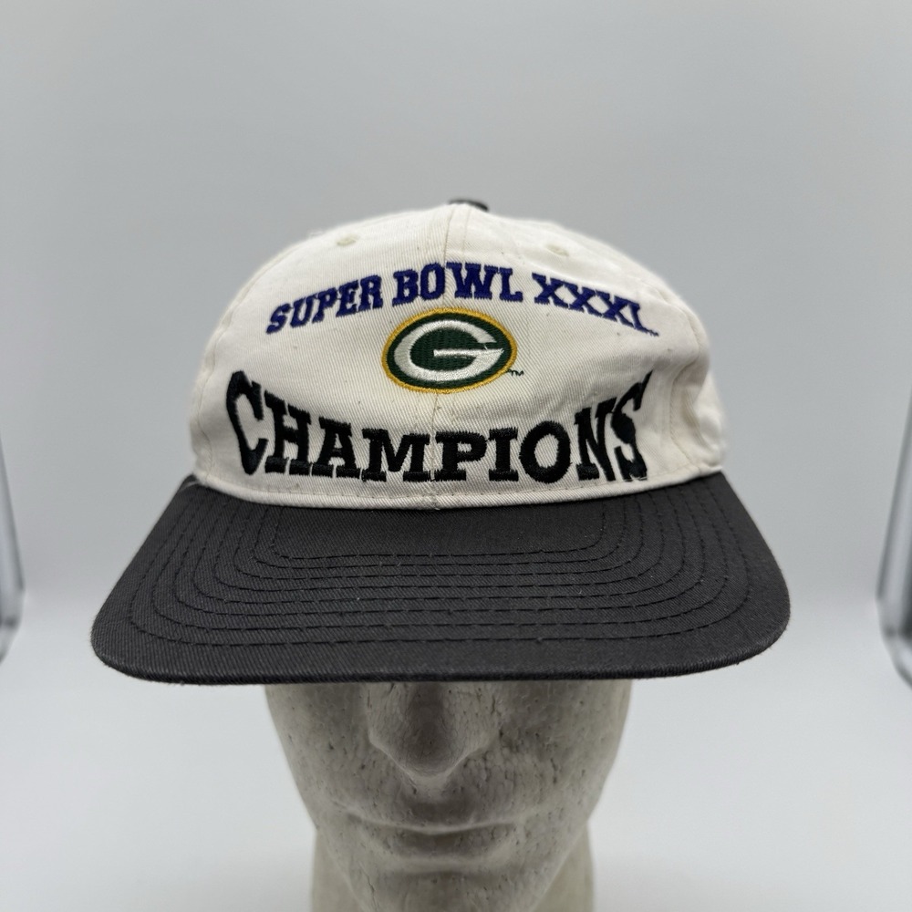 Vtg Superbowl XXXI 31 Green Bay Packers SnapBack Hat‎ NFL Football Drew Pearson